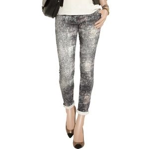 IRO Abril black abstract printed skinny jeans 25